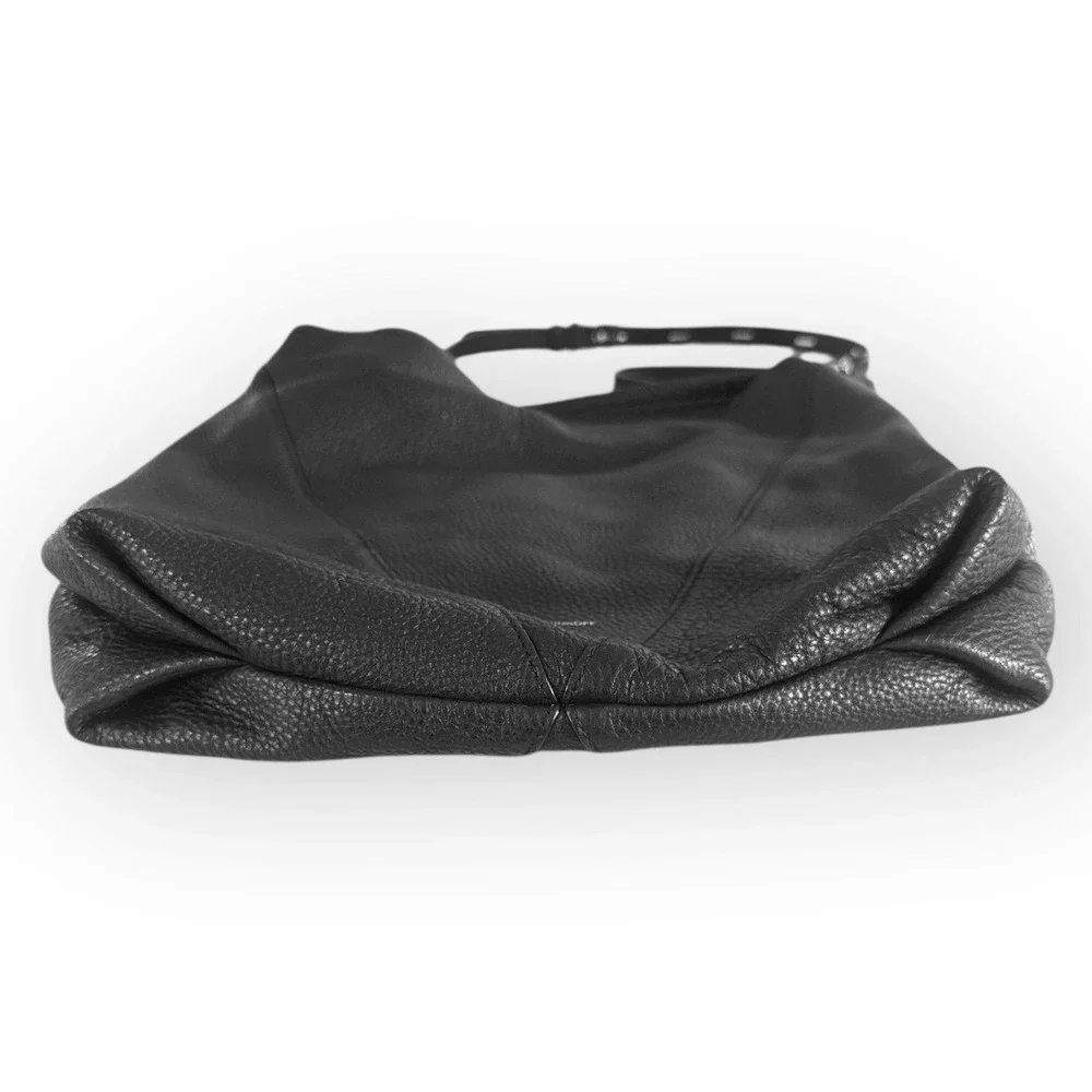 Rebecca Minkoff Black Leather Hobo Shoulder Bag Zipper Accents